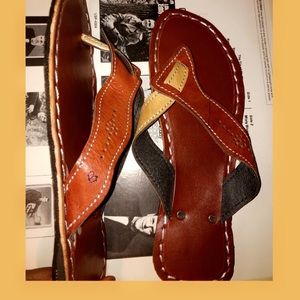 Vintage-Inspired Two-Toned West African Sandals